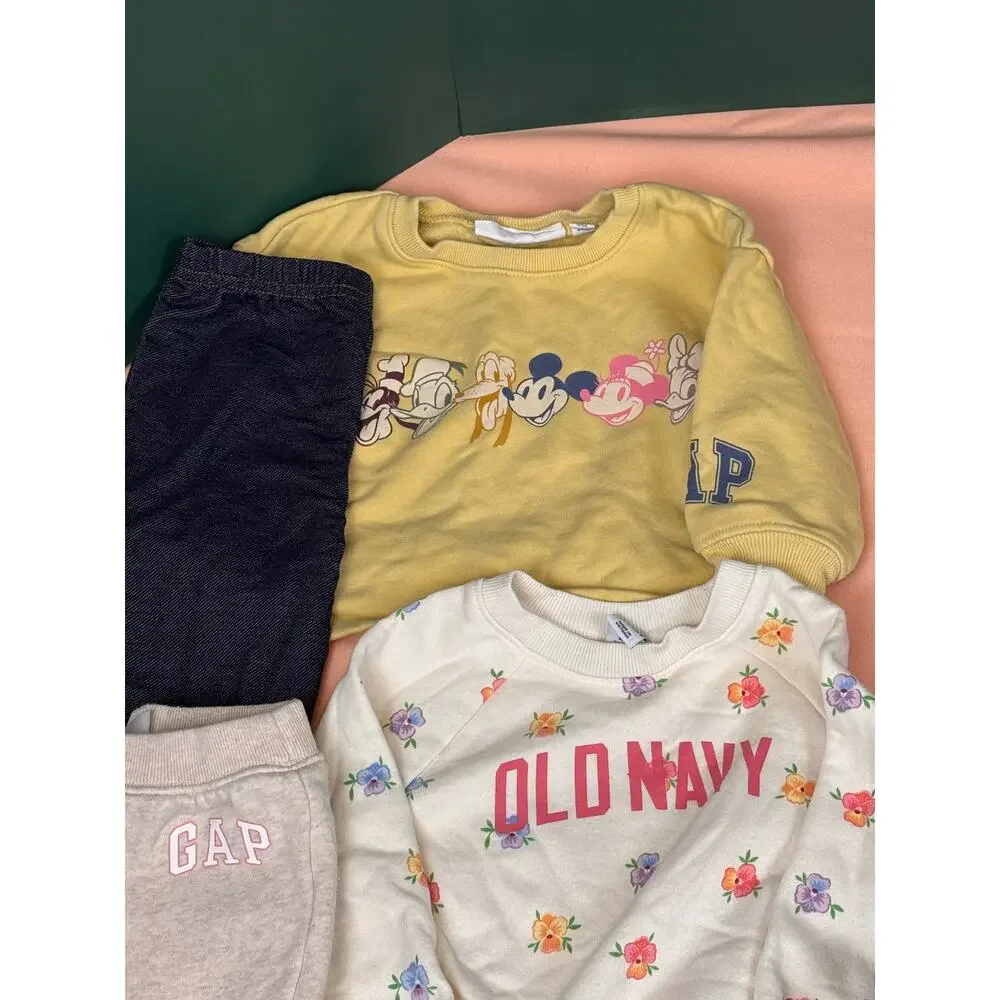 Baby Girl 12M Fall Winter Clothing Bundle 12 Pc Outfit Lot Overalls SKU #668